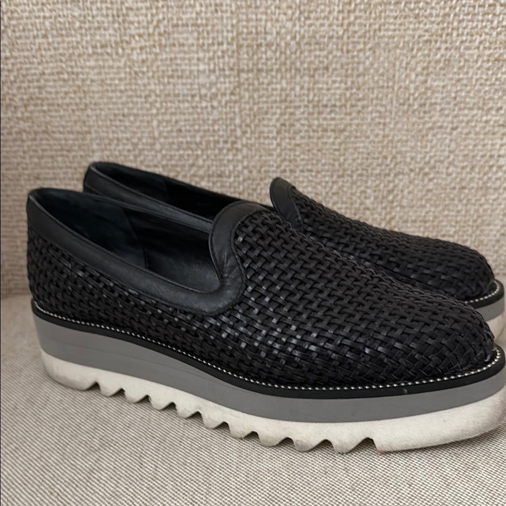 Women’s Black Woven Slip-On Shoes
